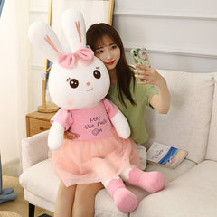 1pc 50-110CM Kawaii Long Ear Rabbit Plush Toys Lovely Soft Rabbit Wear Veil Skirt Pillow Stuffed Dolls for Kids Girls Xmas Gift