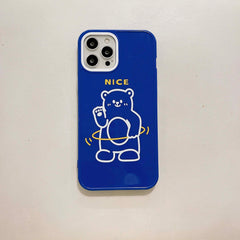 Happy nice Penguin bear cartoon lovely phone case for iphone 8 7 plus x xr xsmax 11 12 mini 13 pro max cute silicone cover