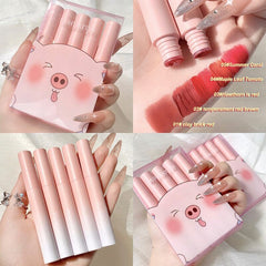 5/6Pcs Waterproof Lipstick Sexy Lipstick Matte Velvet Lipsticks Lips Makeup Cosmetics Labiales Matte  Lasting Lip Glaze TSLM1