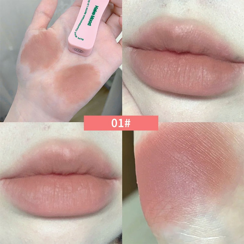 Yickyue Velvet Matte Lipstick Liquid Lip Gloss Chestnut Waterproof Long Lasting Lip Stick Women Red Lip Tint Student Beauty Cosmetic