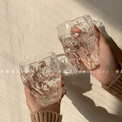 Glass Water Cup Twist Fold Cup Household Unique Fruit Juice Tea Cup Lovely Beer Cup Ins Style Advanced Simple Korean Milk Cup