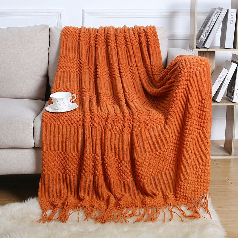 Yickyue Summer Nordic Tassel Sofa Blanket Cover Blanket Air Conditioning Lunch Break Nap Blanket Hotel Bed Set Flag Bed Tail Blanket