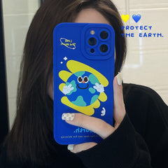 Our earth cute back conque for iphone 7 xsmax x xr 8 plus 11 12 13 pro max mini cartoon blue silicone soft phone case shell