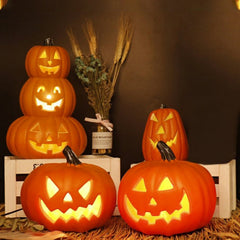 34cm New Halloween Pumpkin Led Lamp Creative Lantern Decoration Flashing Ghost Festival Glowing Shopping Park Indoor Garden Dec