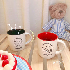 South Korea ins ceramic cup personality trend Mug simple Nordic girl lovely home water cup