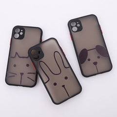 Black soft silicone animal dog panda cartoon phone case for iphone x xr xs max 7 8 plus 12 mini 11 pro max cute rabbit cat cover