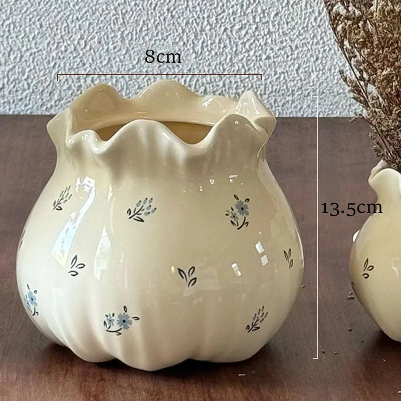 YICKYUE  -  Flower Ceramic Vase, Living Room Decoration, Dining Table, Desktop Storage Jar, Home Furnishing Decoration