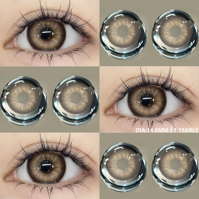 YICKYUE  -  1pair Myopia Lenses Colored Contact Lenses for Eyes With Degrees Prescription Lenses Green Lenses Gray Contacts Yearly