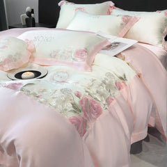 Yickyue - Aesthetic Embroidery Home Textiles Duvet Cover Bedding Set