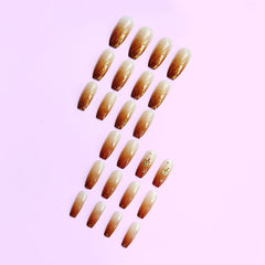 Press on Med Nails  Supplies for Professionals Fake Nails with Glue Free Shipping Faux Ongles Artificiales Nail Accesories 24Pcs