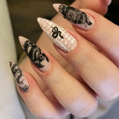 Matte False Nails With Glue Designed 24Pcs Full Cover Nail Tips  Personality Beautiful Artificial Press On Nails Free Shipping