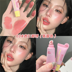 YICKYUE  -  Dule-use Blusher Cream Lipstick Matte Liquid Orange Peach Face Pigment Natural Lasting Cheek Tint Liquid Face Makeup