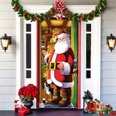 YICKYUE  -  New Year Christmas Background Decoration Hanging Cloth Christmas Door Background Cloth Party Decoration Tapestry Door Cover 2025