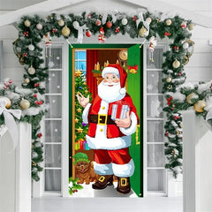 YICKYUE  -  Nightmare Before Christmas Outdoor Decorations Props, Christmas Elves Door Cover Santa Xmas Backdrop Banner for Party House Door