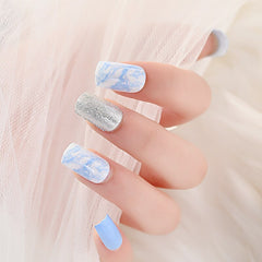24Pcs/Set Wearable Manicure Finished Artificial  Ballerina Press on Nail Art Patch Fake Nails Flat Head Square Nail False Strips
