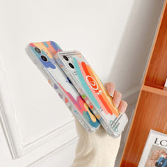 Original rainbow smiley cute cartoon silicone phone case for iphone 8 7 plus 12 11 pro max mini 8 7 plus x xr xs max cover capa