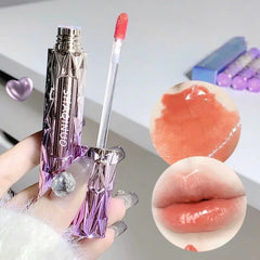 YICKYUE  -  Glaze Light Moisturizing Lip Gloss Purple Water Crystal Ice Jelly Lip Gloss Non-stick Cup Liquid Lipstick Makeup Labial Cosmetic