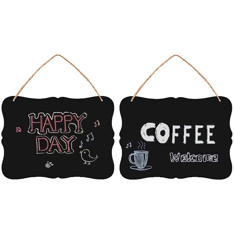 W&G Message Board Double-sided Wooden House Number Blackboard Mini DIY Creative Wall Decor Signage Home Decoration Door Listing