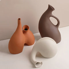Ceramic Vase Handmade Dry Flower Vase Ceramic Decorative Ornaments Home Decor Nordic Decoration Home