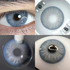 YICKYUE  -   Myopia Beauty Color Contact Lenses for Eyes Cosmetic Eye Color Lenses with Diopters Green Grey Blue Lens Pupils 1 Pair