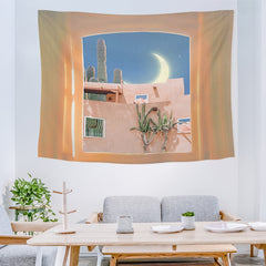 Nordic Tapestry Aesthetic Wall Hanging Cloth Ins Scenery Printed Tapestry Living Room Background Hanging Blanket Home Decor