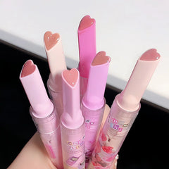 YICKYUE  -  Mirror Love Heart Shape Lipstick Pen Water-light Lip Gloss Long Lasting Moisturising Clear Lipgloss Lip Makeup Flower Lip Balm