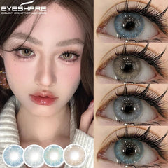 YICKYUE  Brown Colored Contact Lenses for girls Contact lenses Fashion Contacts Gray Eye Lens Beautiful Blue Pupils