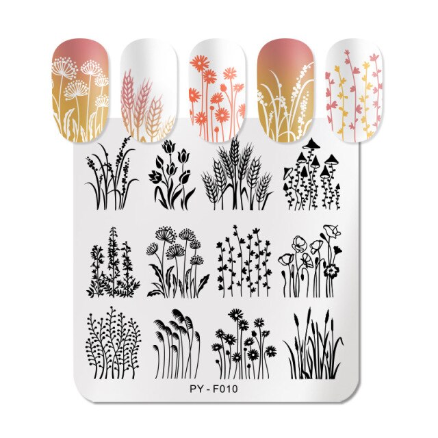 PICT You Fall Patterns Nail Stamping Plates Stencil Stainless Steel Tools Nail Art Stamp Template Design  Plate