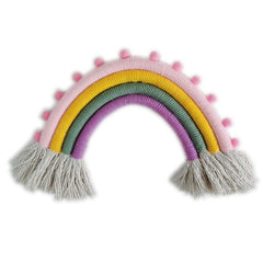 Boho Rainbow Macrame Wall Hanging  Woven Rainbow Wall Hanging For Home Decor Nursery Kids Room Decoration kawaii Wall Decor