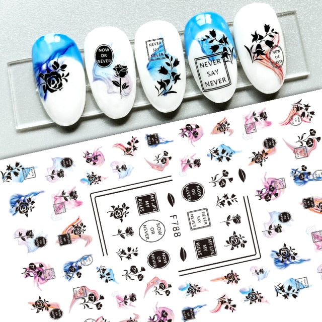 Mountain Peak 3D Nail Sticker Nail Art Manicuring Decals Maple Fall Leaf Nail Sticker Yellow Autumn Sliders DIY Decoration Wraps