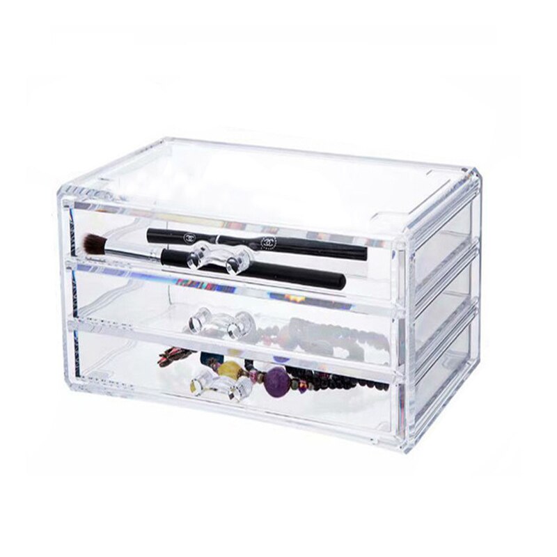 Jewelry Storage Box Cosmetic Organizer Jewelry Organizer Velvet Earring Storage Case Necklace Watch Drawer Acrylic Removable