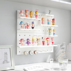 Household Wall Storage Rack for Cosmetic Ornament Stationery Punch Free Dormitory Organizer Board Nordic Figures Display Shelf