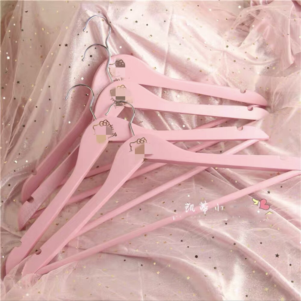 5pcs Hanger for Clothes  adult wooden Pink Clothes Hangers High Quality Cute Clothing Pants Hanger Home Storage Organizer