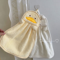 * Mushrooms 9527 *Cute Bear Hand Towel Can Be Hung Coral Velvet Absorbent Small Towel Wipe Face Bathroom Children Household