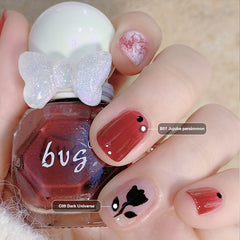 YICKYUE  -  10ml Pearlescent Water-based Nail Polish White No Baking Can Tear Bright Color Nail Frosting Nail Polish Without Baking Lamp