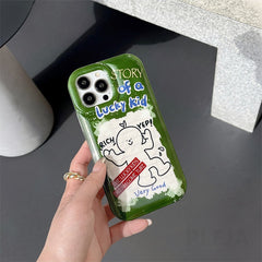 Yickyue INS Air Bag Puff Shockproof Phone Case For apple iPhone 14 Plus 11 12 13 Pro Max 14pro Soft Cover Cute Cartoon Label Gasbag Capa
