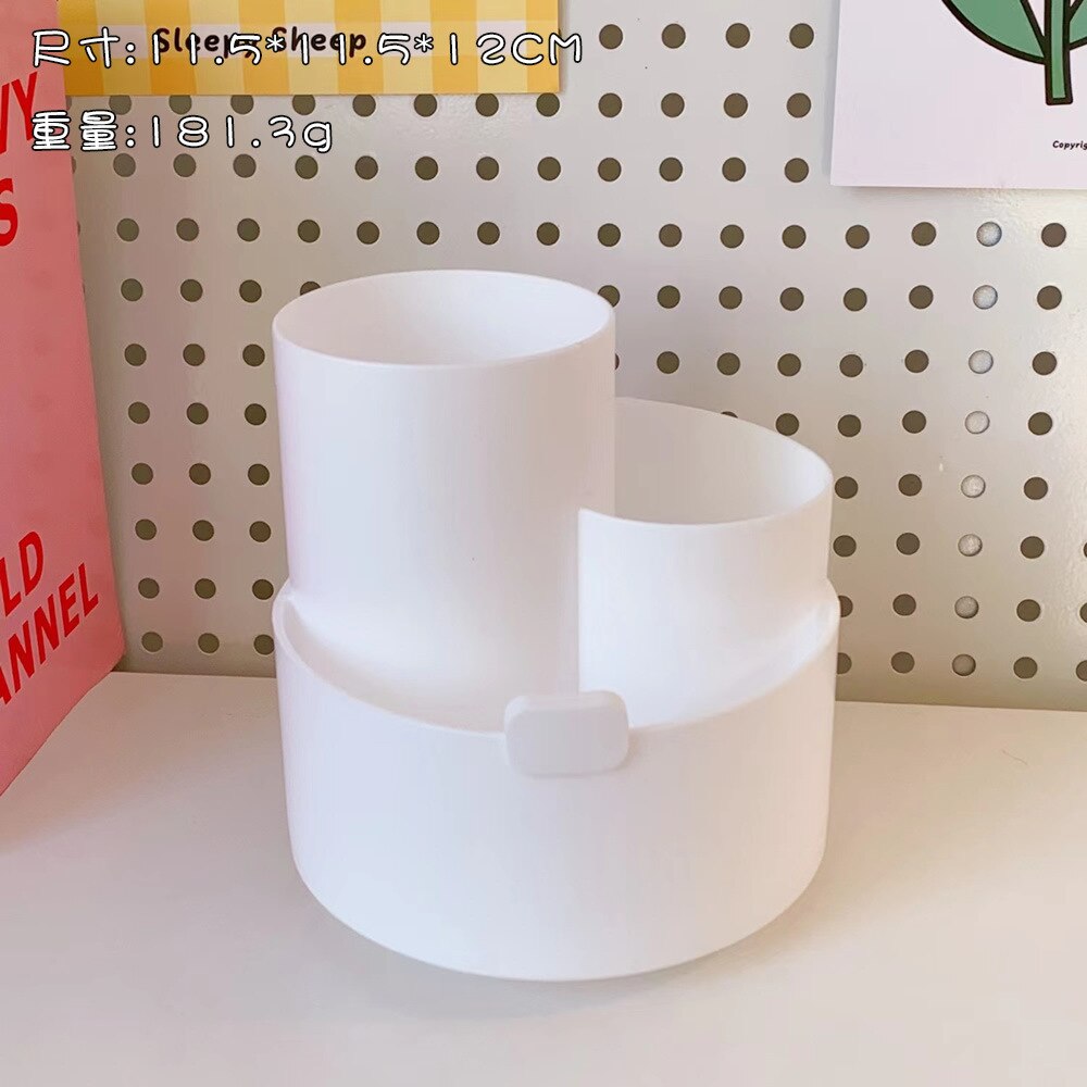 360° Rotating Pen Holder Cute Desktop Organizer Storage Tube Ins Kawaii Creative Student Office Stationery Multifunc Storage Box