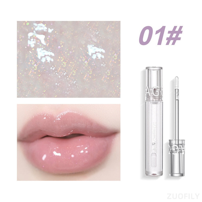 Yickyue Mirror Water Lip Gloss Lip Glaze Transparent Glass Lip Oil Waterproof Lasting Liquid Lipstick Lip Gloss Lips Makeup Cosmetics