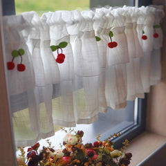 Cilected Korean Short Curtains Small Fresh Kitchen Half Curtains Home Small Windows Curtain Cabinets Shade Curtains Door Curtain