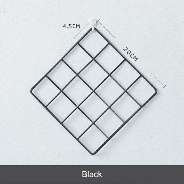 Iron Grid Art Photo Wall Metal Wire Board Mesh Panel Photo Displaying Frame Home Wall Decor Party Metal Shelf Postcards DIY Rack