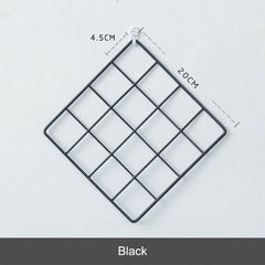 Iron Grid Art Photo Wall Metal Wire Board Mesh Panel Photo Displaying Frame Home Wall Decor Party Metal Shelf Postcards DIY Rack