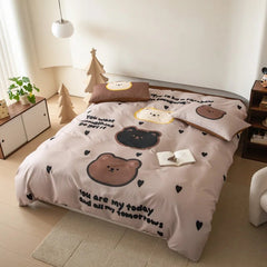 Yickyue Bedding Sets INS Vintage Single Duvet Cover Quilt Cover Beer Bed Sheets Set Kids princess Sheet Twin Comforter Sets Bed Linen