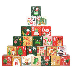 Yickyue 24 Pcs Christmas Advent Calendar Gift Box Digital Candy Cookie Box New Year Party Gift Navidad  Christmas Home Decorations