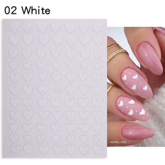 1PC Love Heart Designs 3D Nail Sticker Valentines's Day Black Red Transfer Decals Slider Gifts For Nails Decoration Manicures