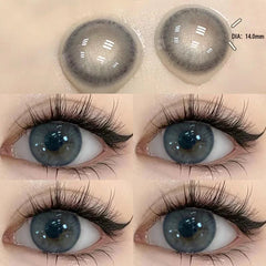YICKYUE  -  1 Pair Blue Color Contact Lenses for Eyes Soft Round Natural Lens with Myopia Prescription Beauty Pupil Free Shipping