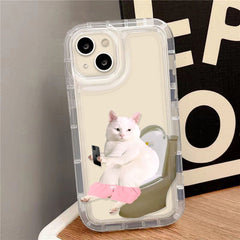 YICKYUE  -  Korean Cartoon Dog Cute Cat Phone Case For iPhone 14 Pro Case for iPhone 13 11 15 12 Pro XS Max XR X 6 6s 7 8 Plus SE Soft Cover