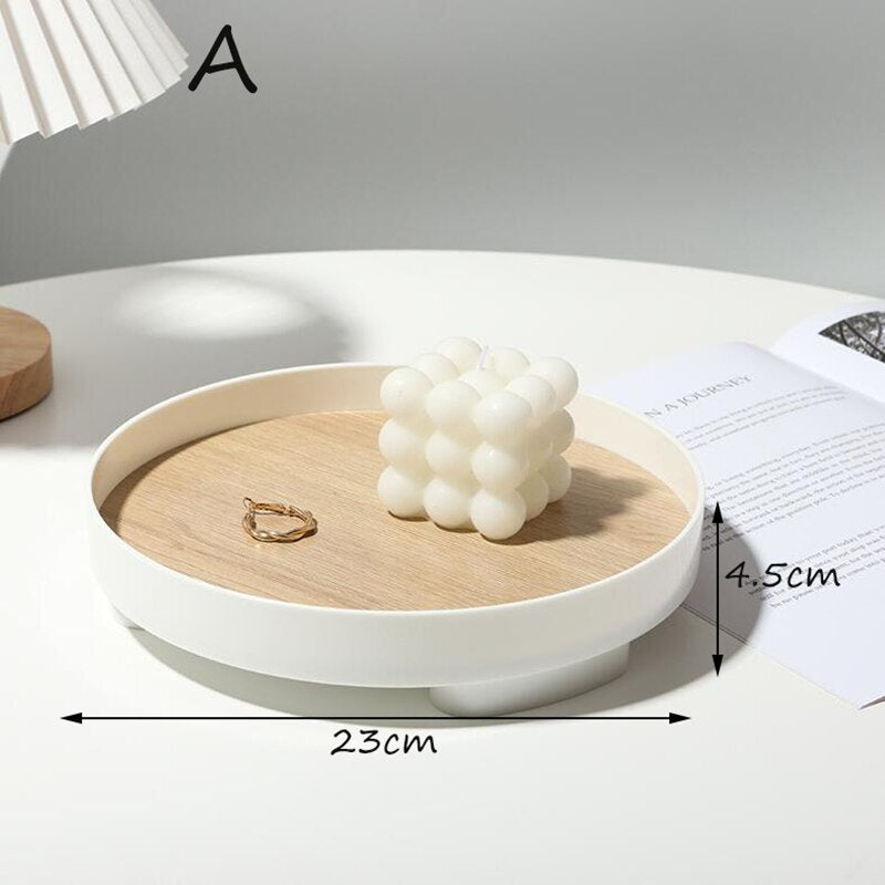 Round Decorative Trays Modern Home Decor Tray for Storage Organizer Storage Box Coffee Table Tray Jewelry Display Food Plates