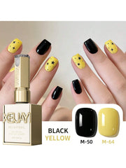 YICKYUE  -  2pcs Set 15ml Black and Yellow Painting Gel Nail Polish - UV/LED Soak Off, Formaldehyde-Free for DIY French Manicure Art at Home