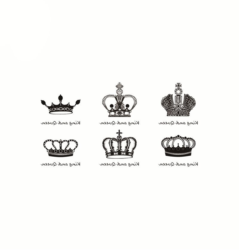 Waterproof Temporary Tattoo Sticker Cartoon Little Crown Behind Ear Wrist Fake Tattoo Body Art Small Sticker Men Women