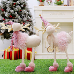 Yickyue 50CM Reindeer Deer Elk Dolls Toys Christmas Decoration Standing Toy Craft New Year Gift Home House Xmas Ornament Decor Navidad